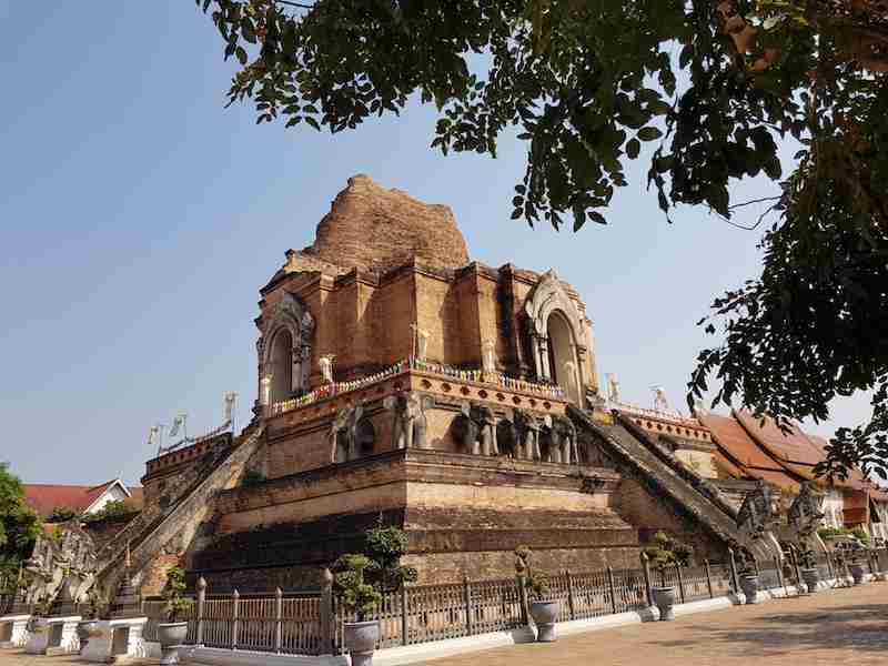 Ruined chedi at temple